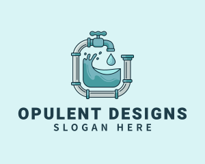 Pipeline Faucet Plumbing logo design