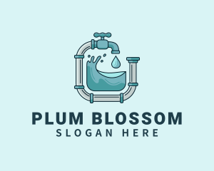 Pipeline Faucet Plumbing logo design