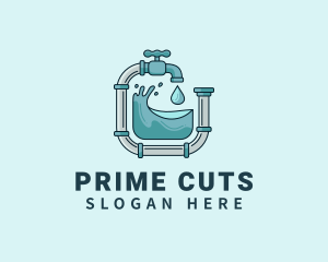 Pipeline Faucet Plumbing logo design