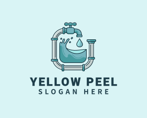 Pipeline Faucet Plumbing logo design