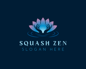 Lotus Hand Meditation logo design