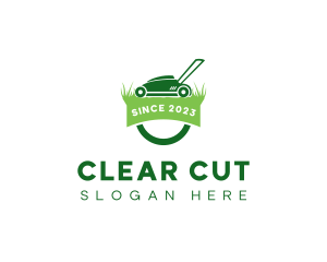 Lawn Mower Grass Cutting logo design