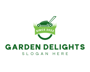 Lawn Mower Grass Cutting logo design