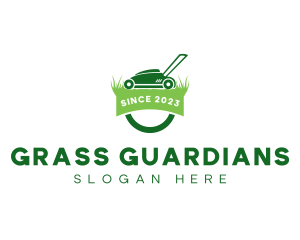 Lawn Mower Grass Cutting logo design