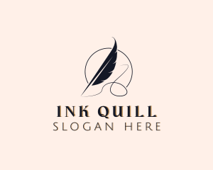 Quill Blogger Author  logo design