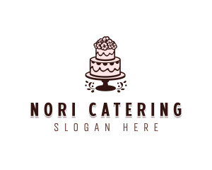 Floral Wedding Cake logo design