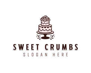 Floral Wedding Cake logo design