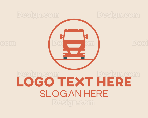 Orange Freight Truck Emblem Logo