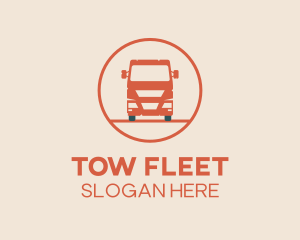 Orange Freight Truck Emblem  logo design