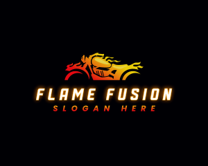 Flame Fire Motorcycle logo design