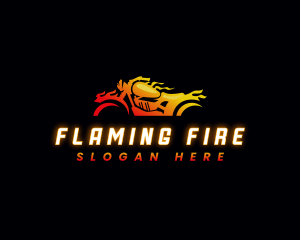 Flame Fire Motorcycle logo design