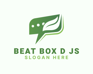 Chat Box Leaf Logo