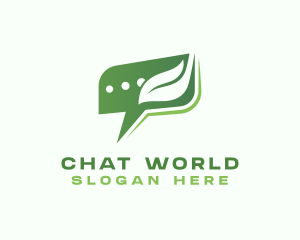 Chat Box Leaf logo design