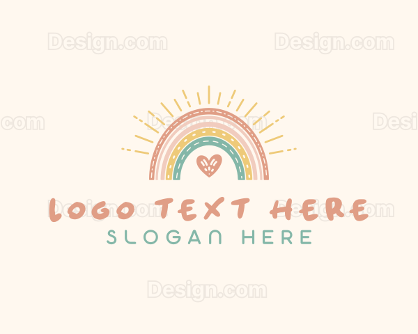 Heart Boho Rainbow Logo