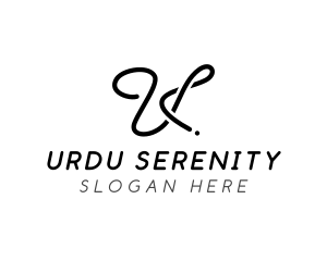 Signature Fashion Designer Brand Letter U  logo design