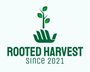 Hand Seedling  Plant  logo design