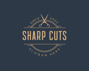 Upscale Barber Scissors logo design