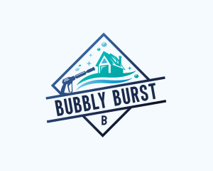 House Pressure Washer Cleaning logo design