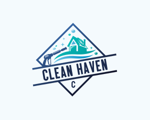 House Pressure Washer Cleaning logo design