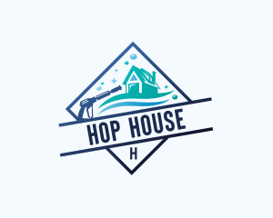 House Pressure Washer Cleaning logo design