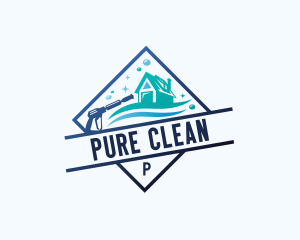 House Pressure Washer Cleaning logo design