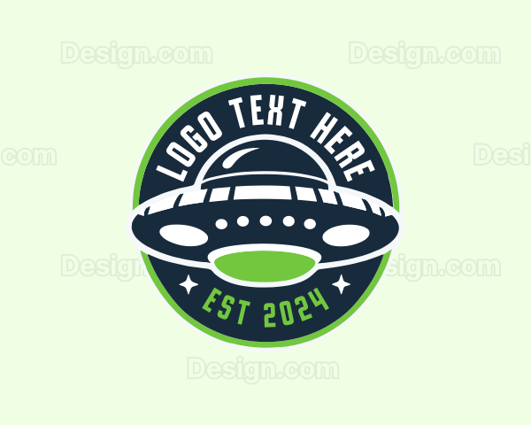 Martian UFO Spaceship Logo