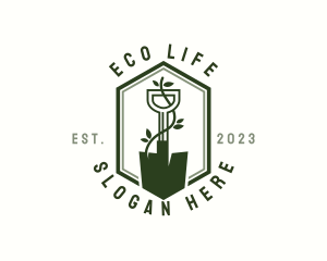 Gardening Trowel Eco logo design