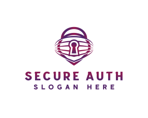 Cyber Security Lock logo design