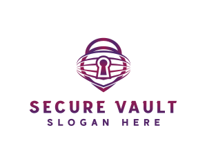 Cyber Security Lock logo design