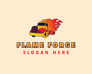 Gradient Truck Fire logo design