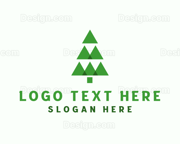 Geometric Christmas Tree Logo