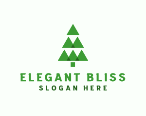 Geometric Christmas Tree  Logo