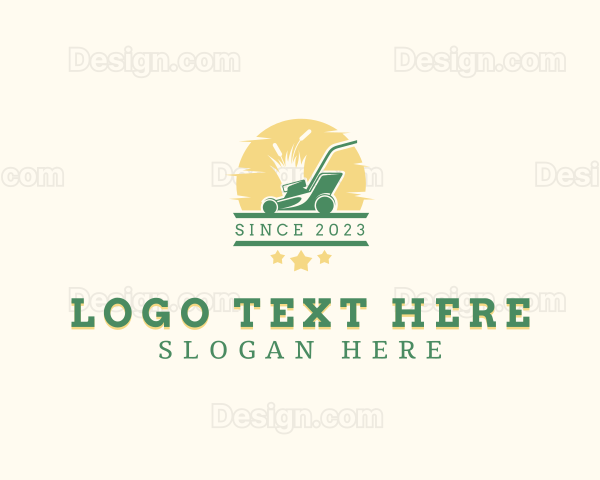 Garden Lawn Mower Logo