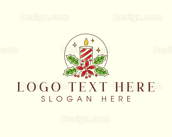 Holiday Christmas Candle Logo