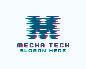 Digital Tech Letter M logo design