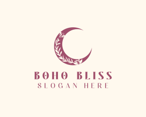 Boho Floral Crescent logo