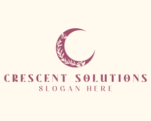 Boho Floral Crescent logo