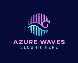 Audio Ocean Wave logo design