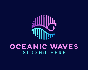 Audio Ocean Wave logo design