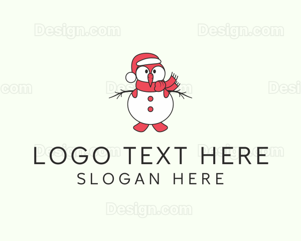 Christmas Penguin Snowman Logo