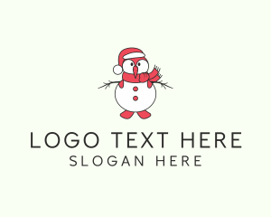 Christmas Penguin Snowman logo