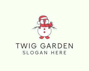 Christmas Penguin Snowman logo design