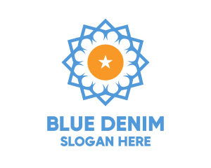 Blue Star Flower logo design