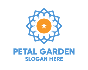 Blue Star Flower logo design