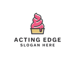 Strawberry Yogurt Dessert logo design