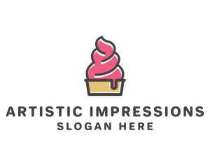 Strawberry Yogurt Dessert logo design