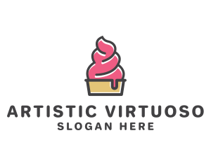 Strawberry Yogurt Dessert logo design