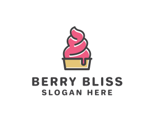 Strawberry Yogurt Dessert logo design