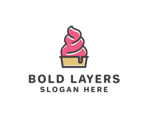 Strawberry Yogurt Dessert logo design