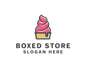 Strawberry Yogurt Dessert logo design